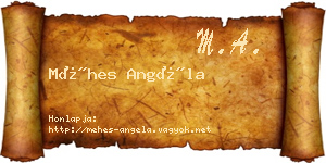 Méhes Angéla névjegykártya